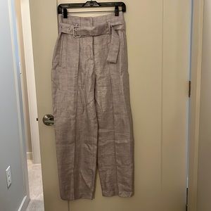 IRO taupe linen pants. High-waisted, wide leg. Size 34/US 2